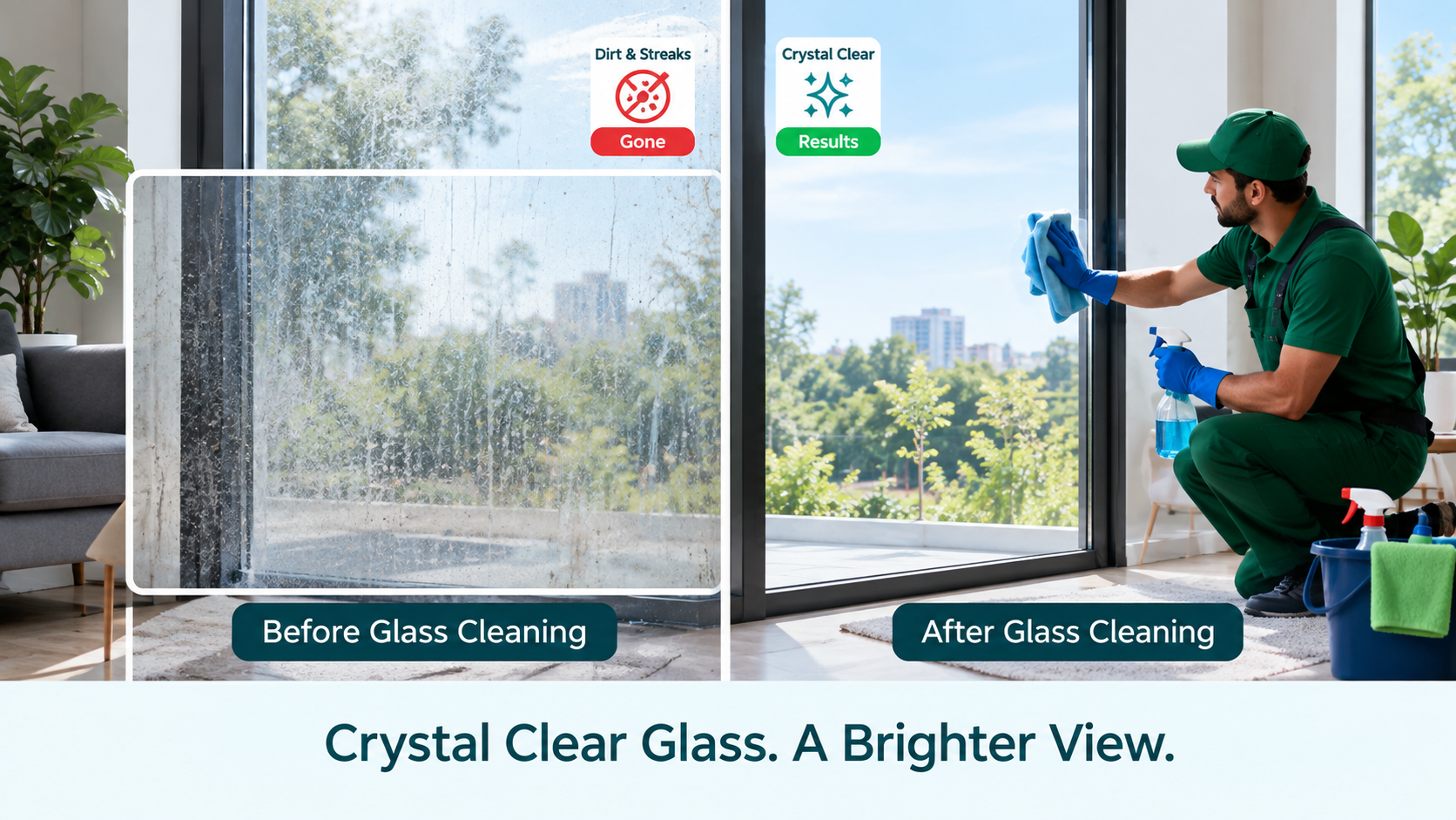 Professional Glass Cleaning Process