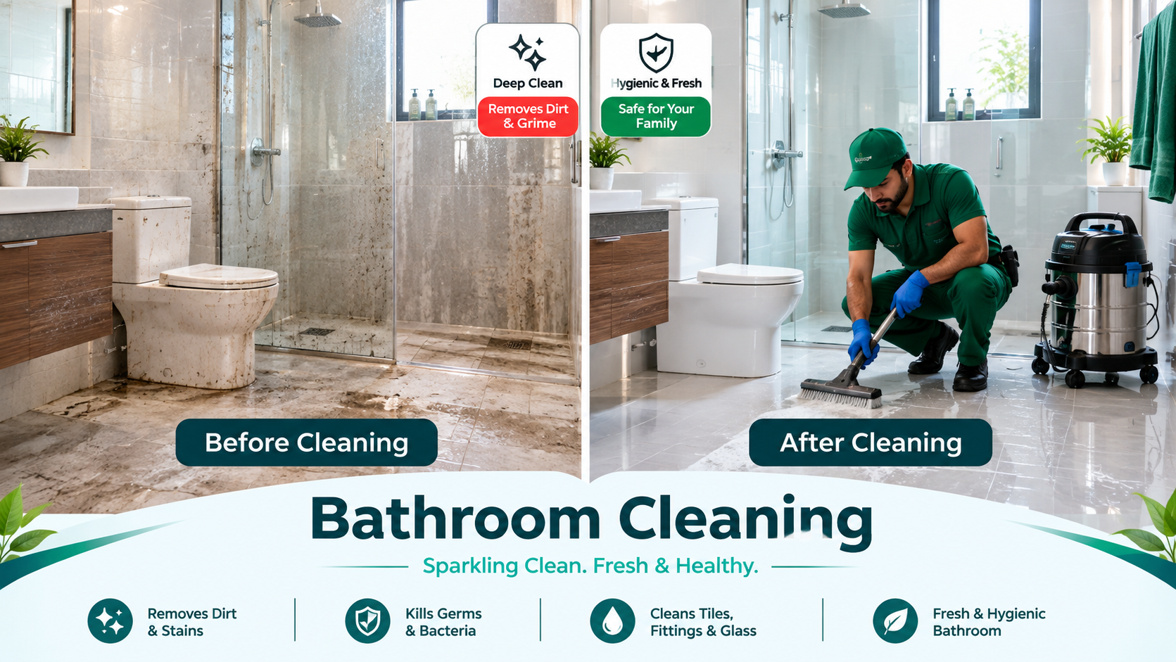 Professional Bathroom Cleaning Process